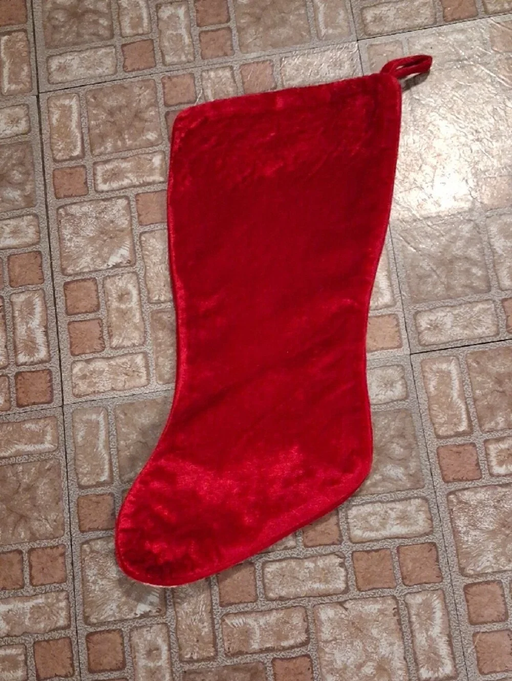 Festive Santa Sleigh Needlepoint Christmas Stocking - Blue & White